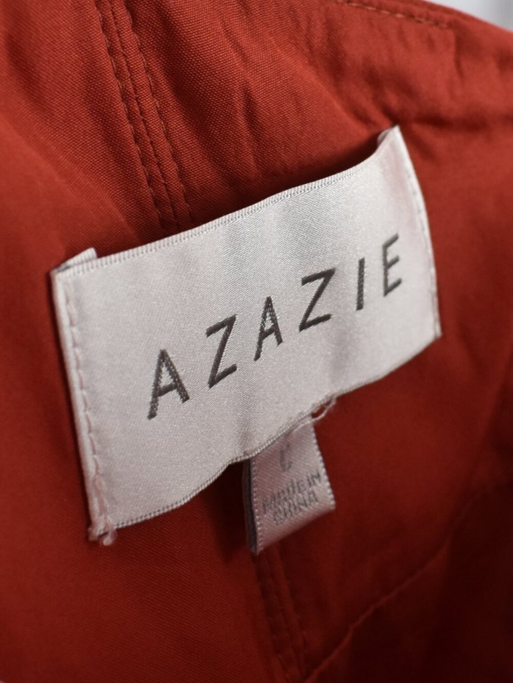 Azazie RUST V-Neck Pleated Chiffon Dress - 6 - Picture 9 of 9